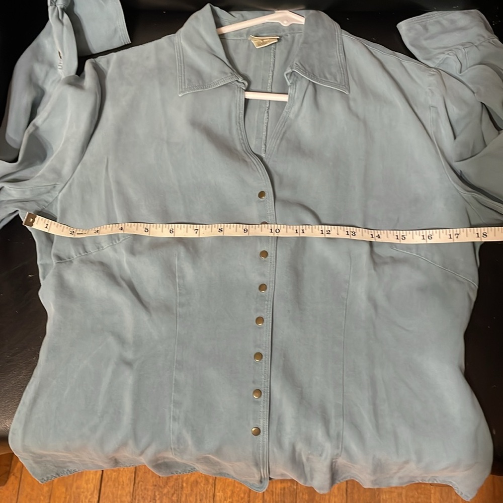 100% Silk Button Down Blouse LS
